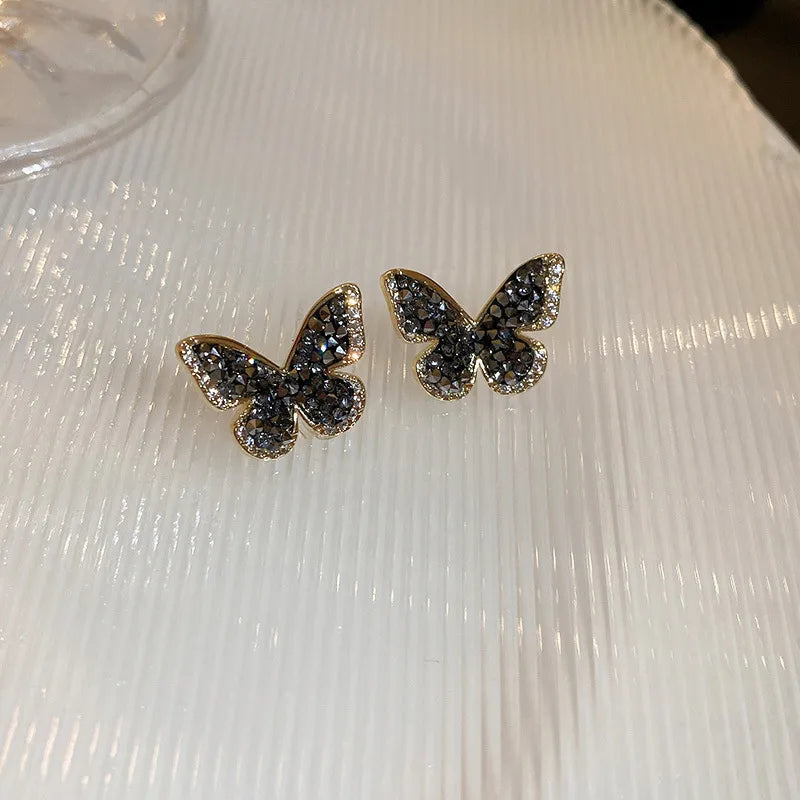 Butterfly rhinestones Ear studs