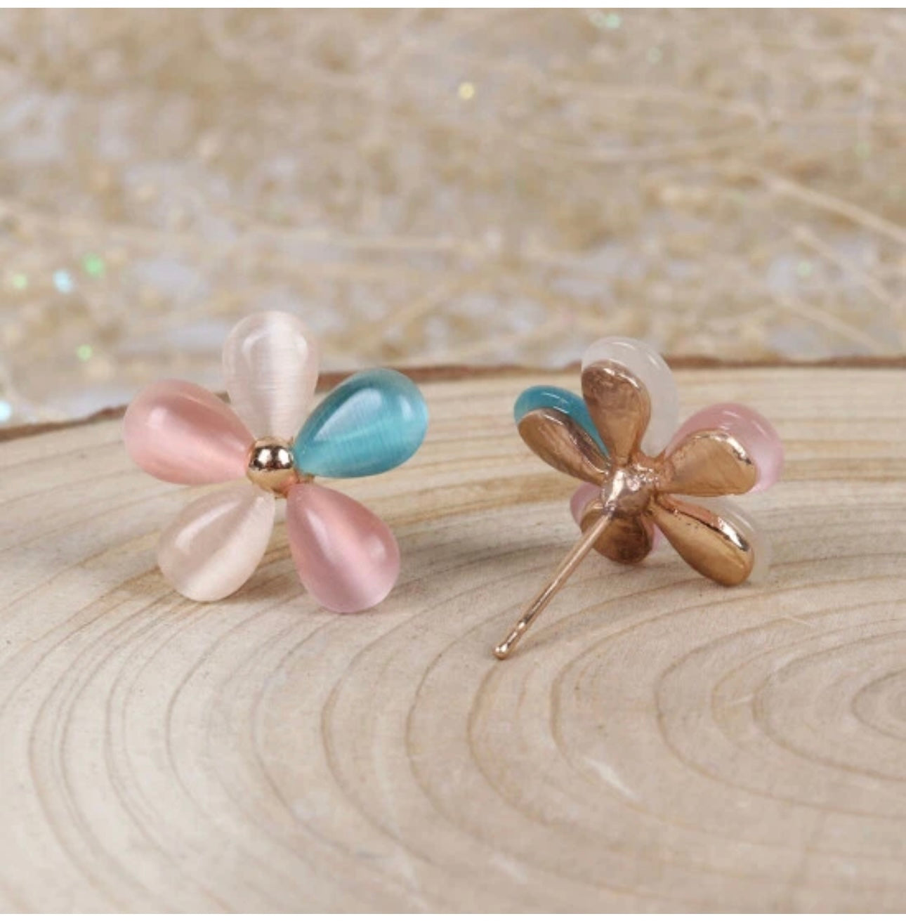 Flower colored earring
