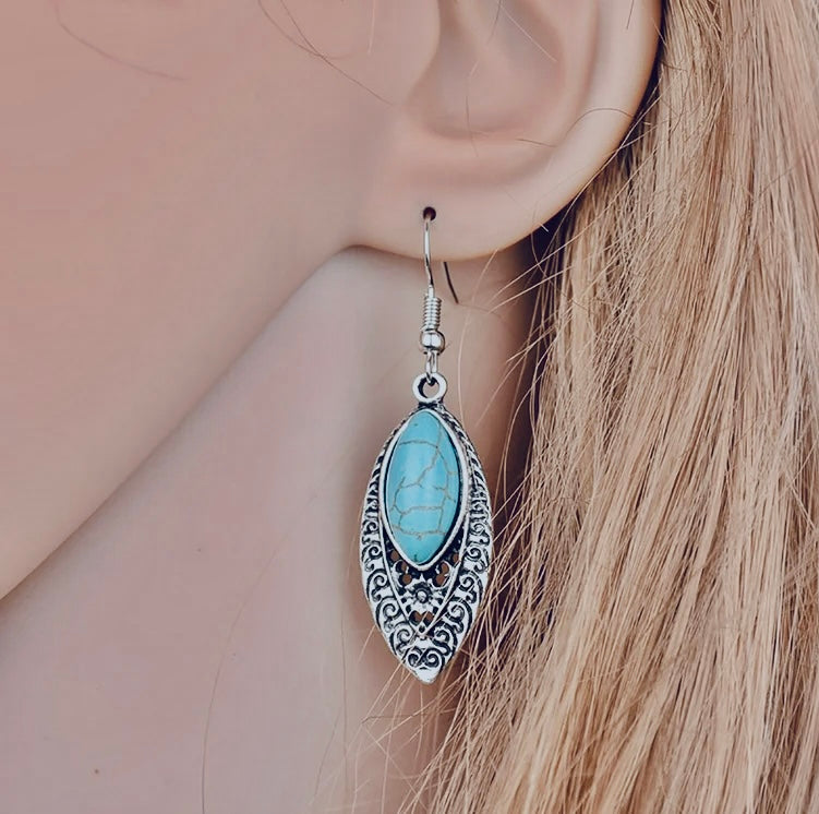 Vintage turquoise Drop Earrings