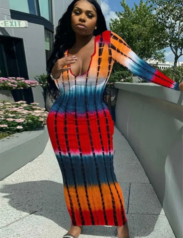 Fashion gradient Long Dress