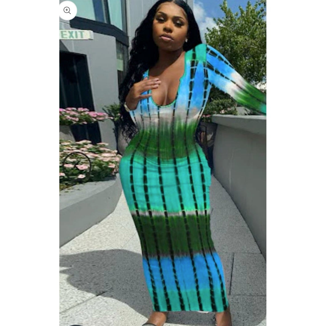Fashion gradient Long Dress