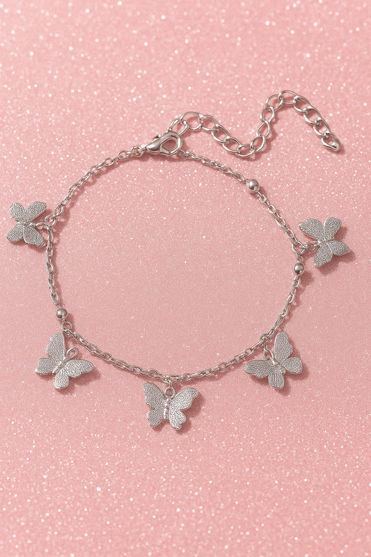 Multi Butterfly silver bracelet