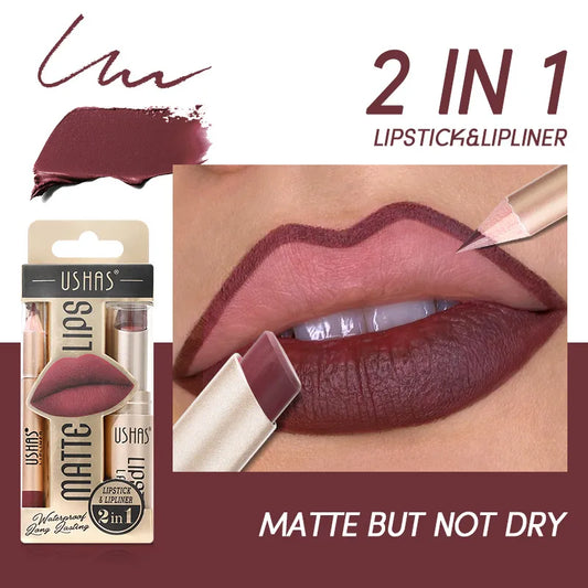 Matte lipstick and eyeliner