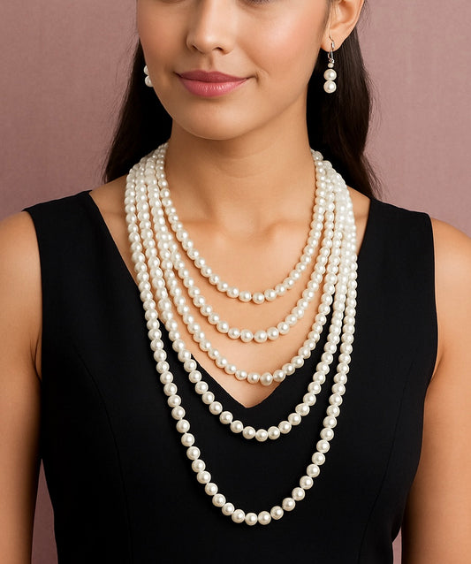 Off White layered pearl set