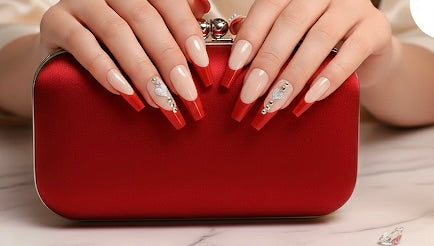 Red Heart Design press on nails