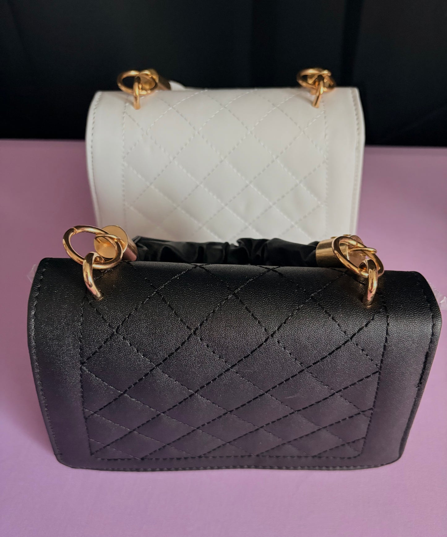 Ruched Handle Quilted Mini Handbags