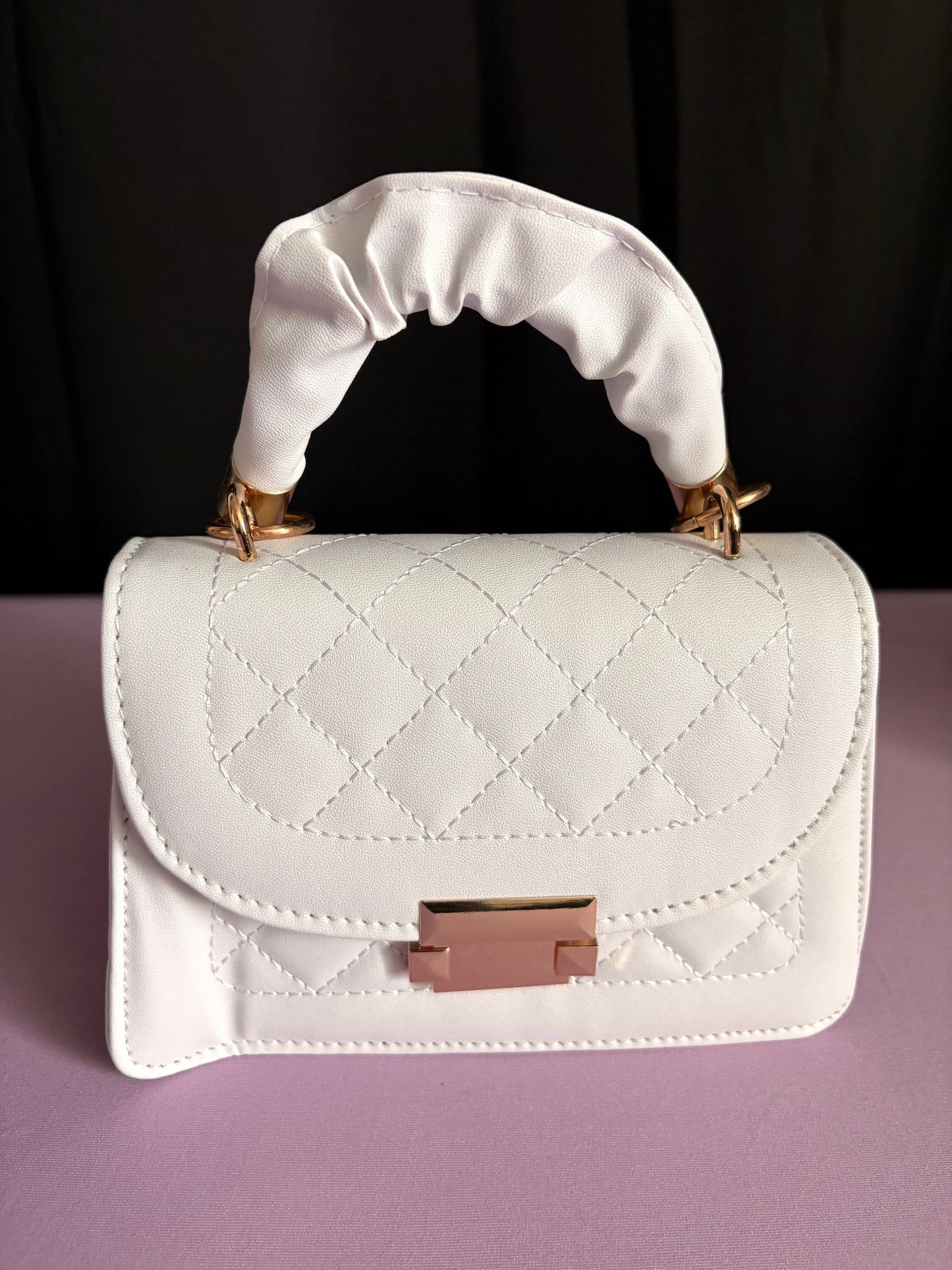 Ruched Handle Quilted Mini Handbags