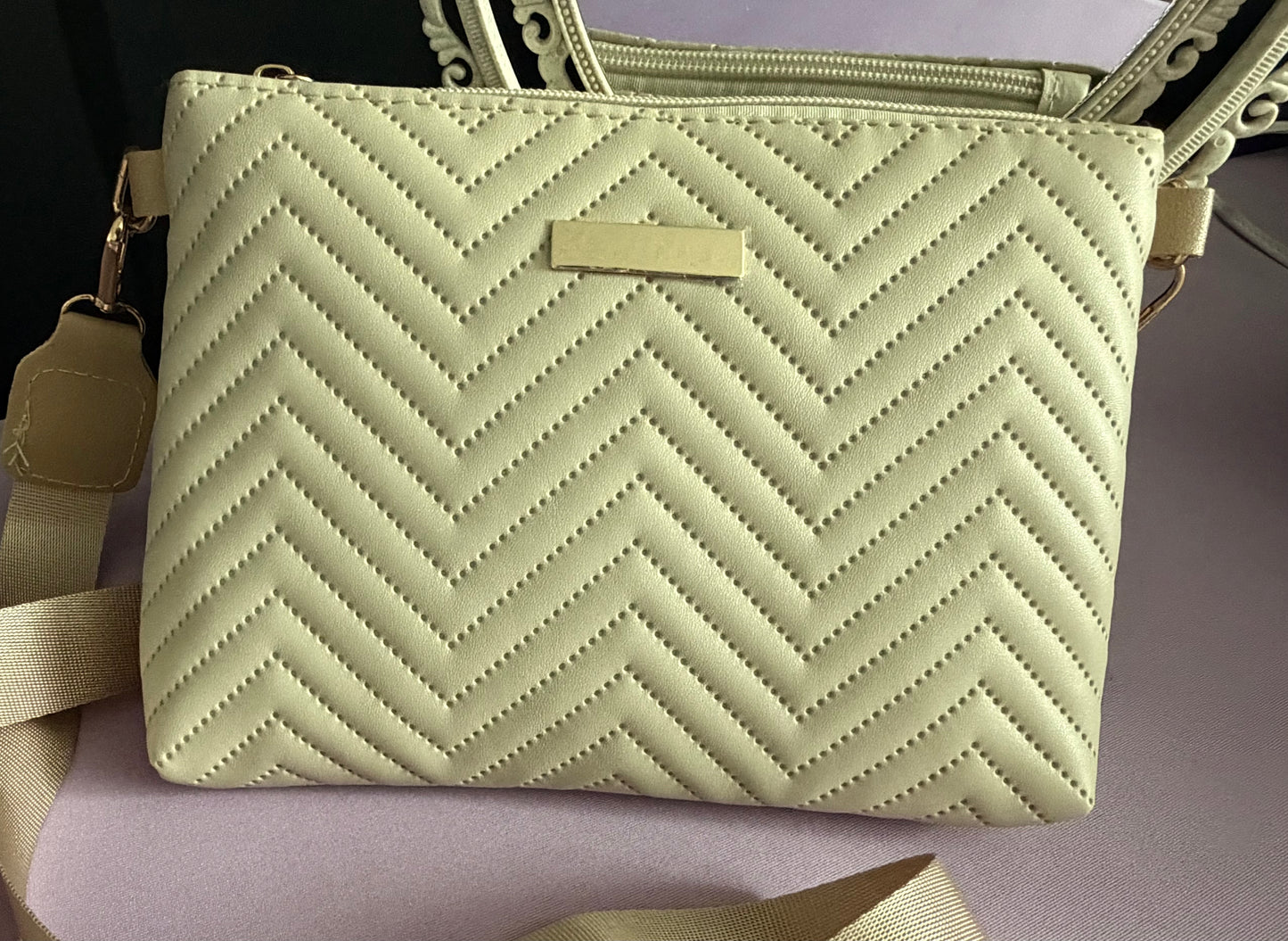 Chevron Quilted Crossbody Bag