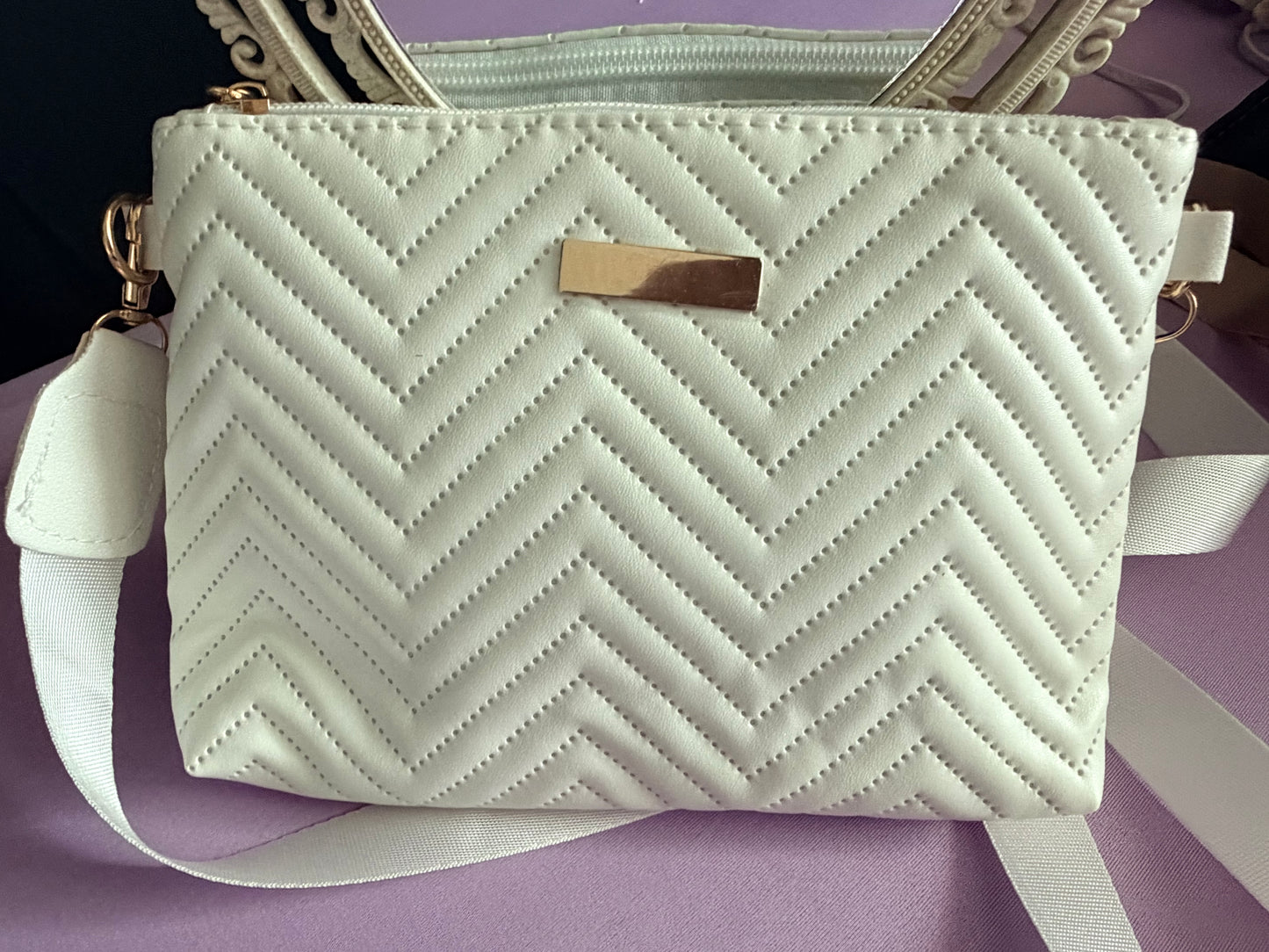 Chevron Quilted Crossbody Bag