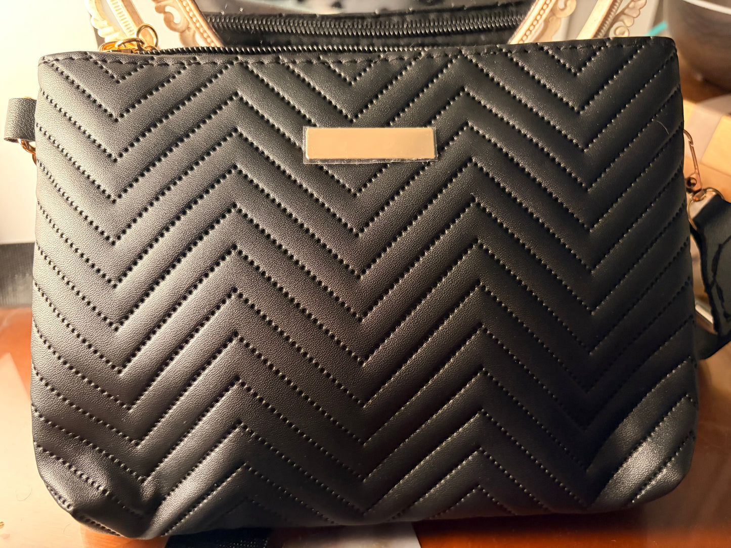 Chevron Quilted Crossbody Bag
