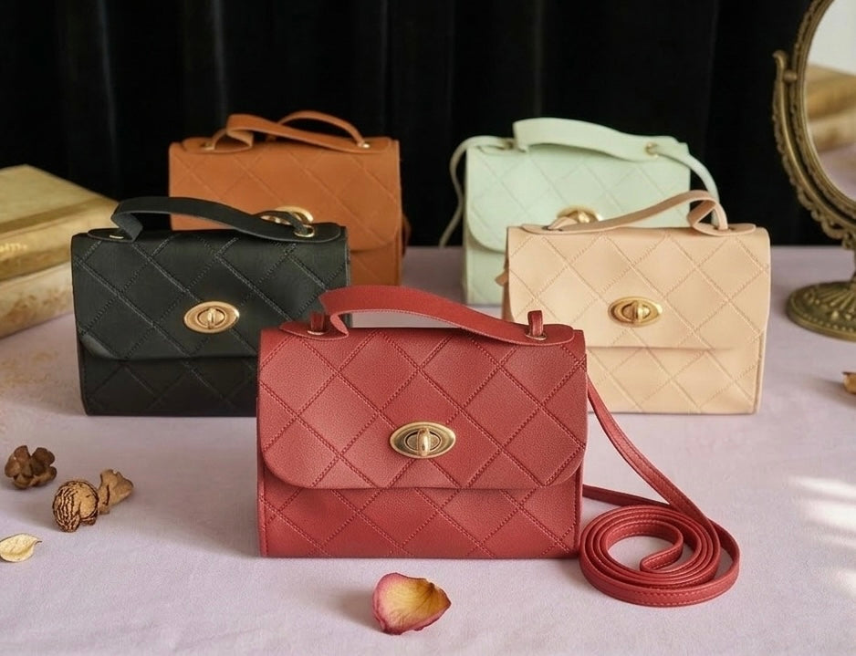 Quilted Lock Mini Handbags