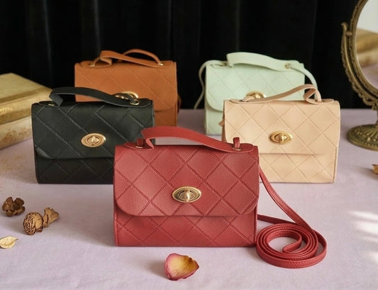 Quilted Turn-Lock Mini Handbags