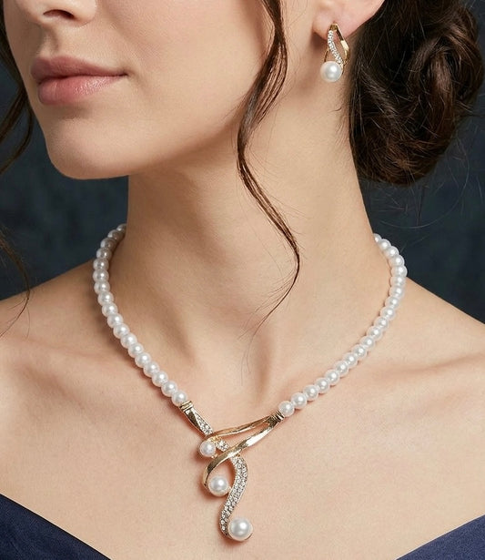 Pearl Gold Swirl Jewelry Set