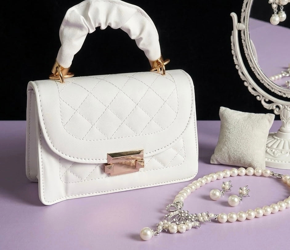 Ruched Handle Quilted Mini Handbags
