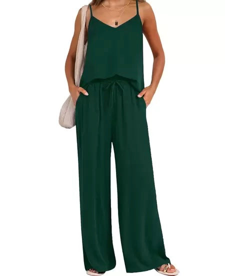sleeveless cami and long pant set