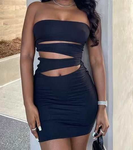 Black cut out icon Dress
