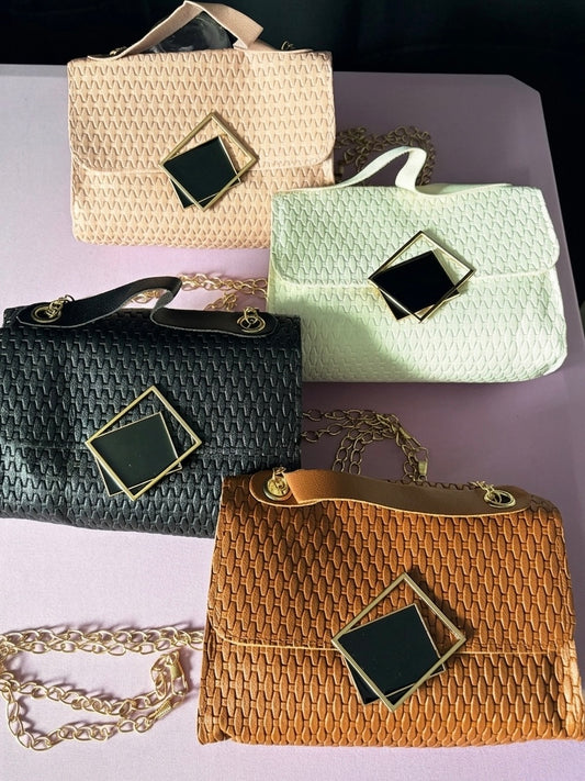 Woven style cross body bag