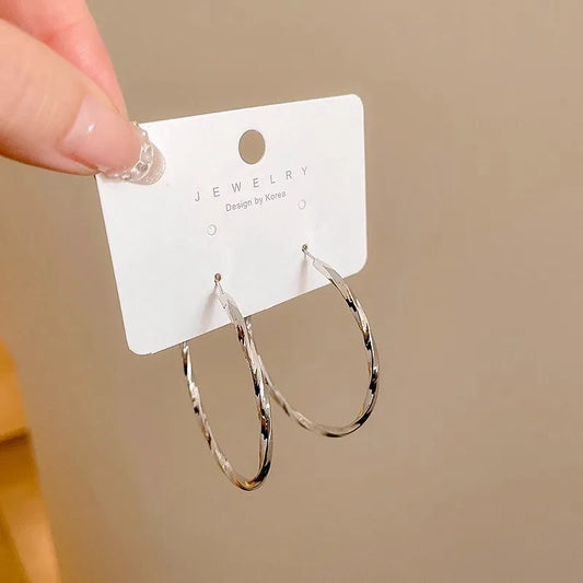 Silver Spiral hoop earrings