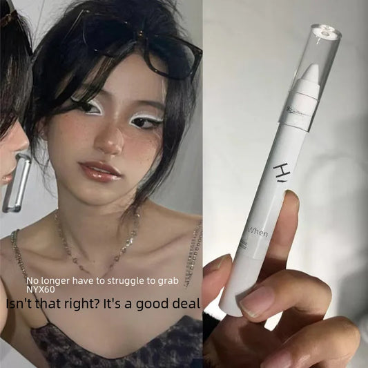 White glittery eye pen