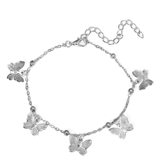 Multi Butterfly silver bracelet