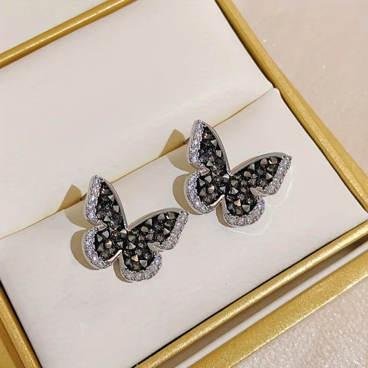 Butterfly rhinestones Ear studs