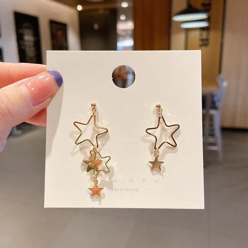 Gold Earring Double star