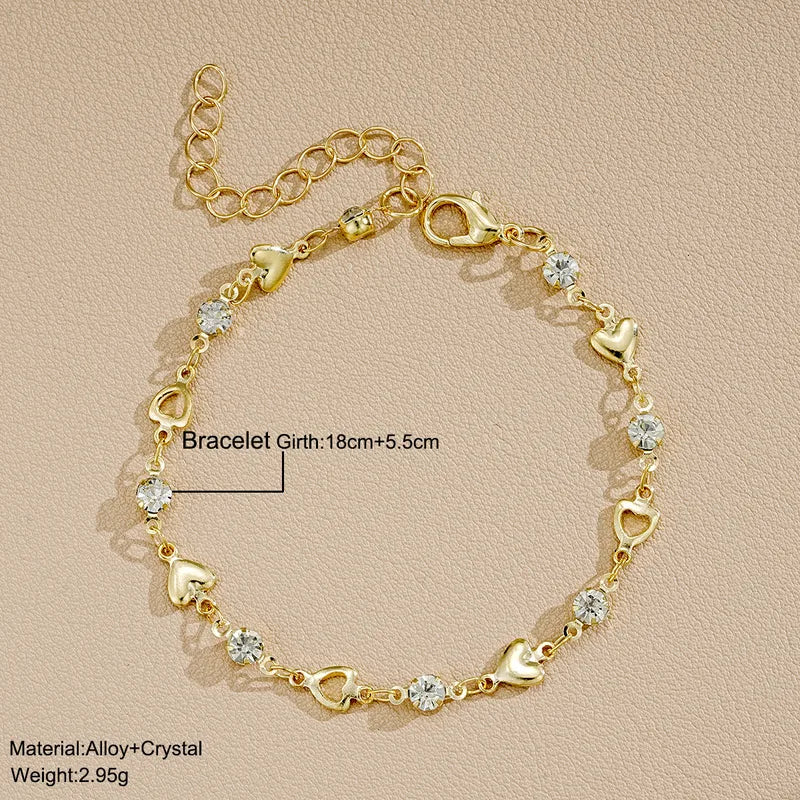Silver heart shaped alloy bracelet