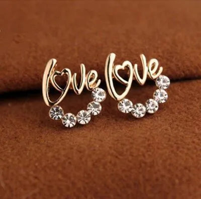 Love word heart earring