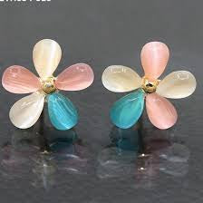Flower colored earring