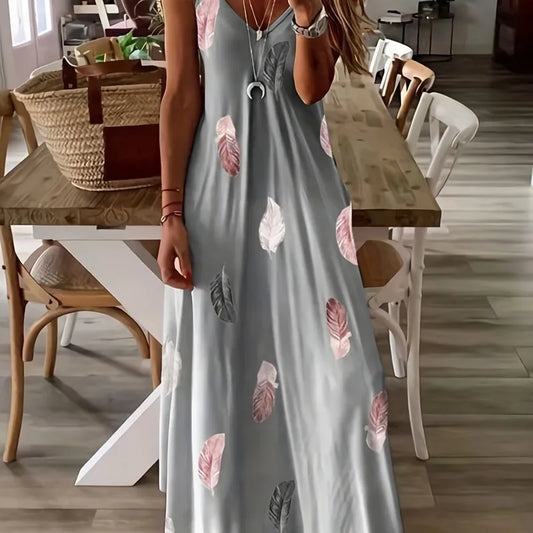 Chic Feather Maxi Dress