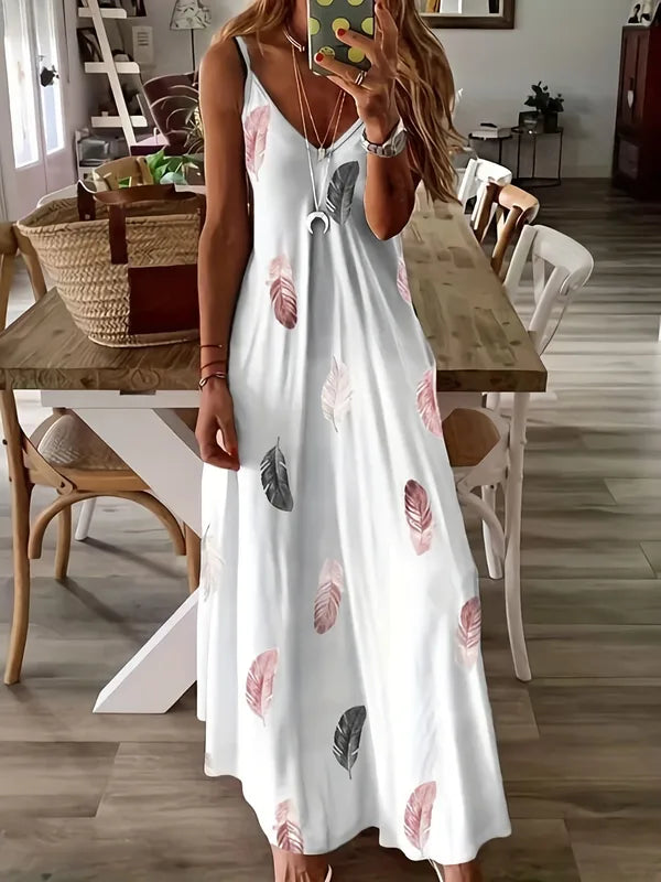 Chic Feather Maxi Dress
