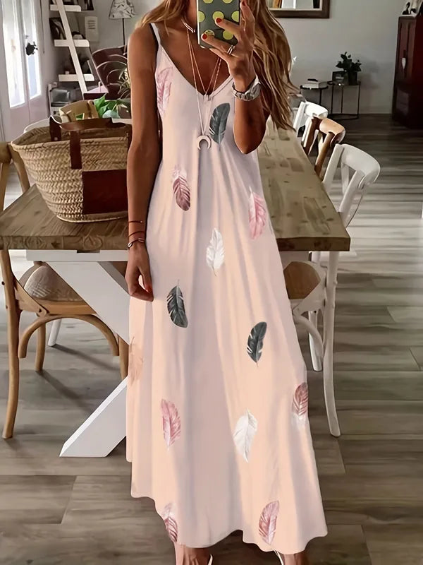 Chic Feather Maxi Dress
