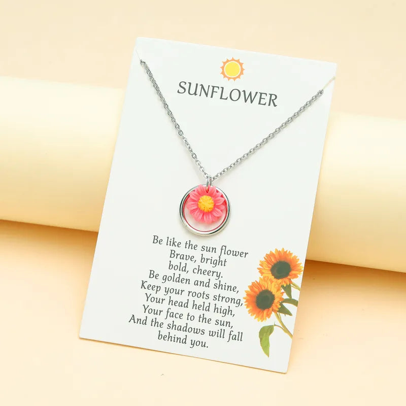 Sunflower Silver Necklace