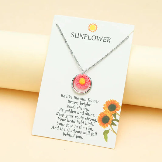 Sunflower Silver Necklace