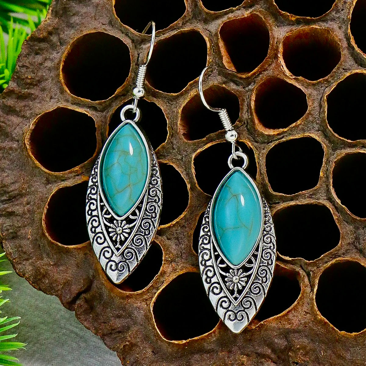 Vintage turquoise Drop Earrings