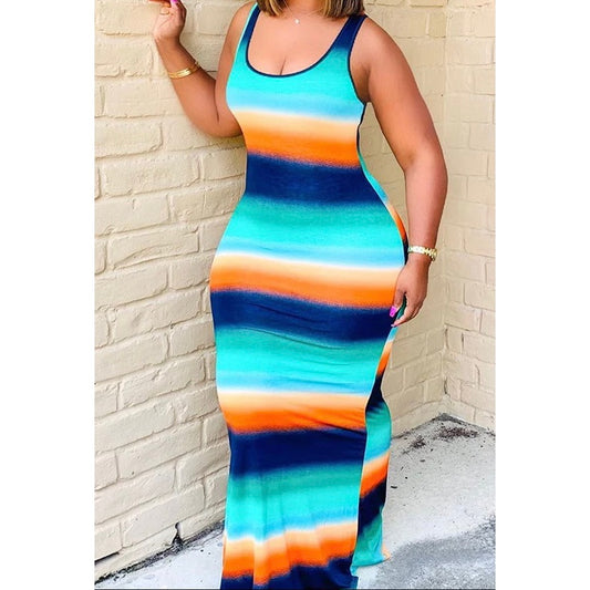 Long striped maxi dress